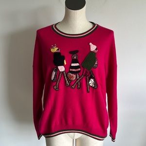 GIANI BERNINI MADE IN ITALY WOOL SWEATER BEADED XL